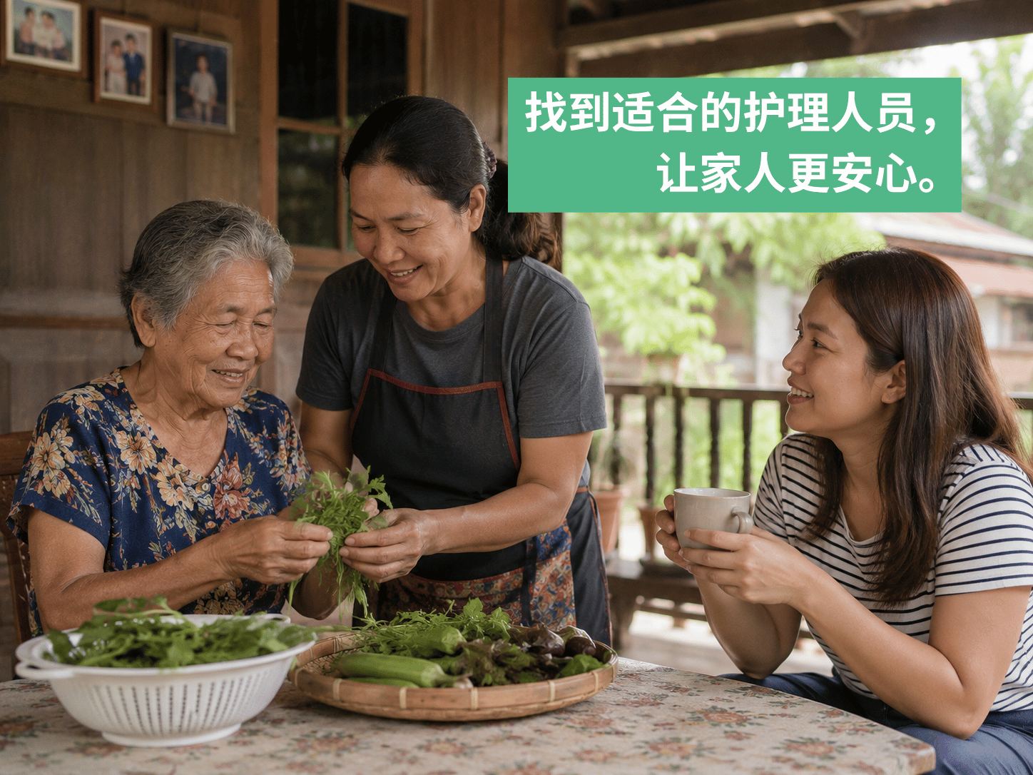 CareFinder 护理员在家中协助家庭成员