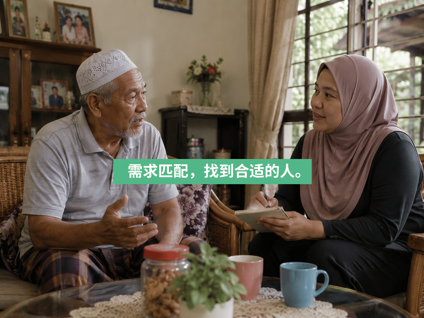 亚庇一个家庭获得 CareFinder 的支持